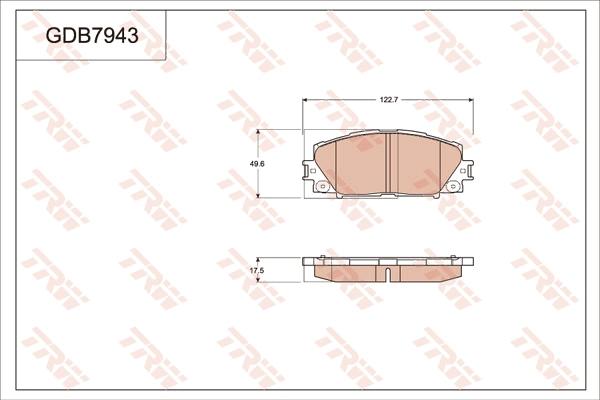 TRW GDB7943AT - Тормозные колодки, дисковые, комплект autospares.lv