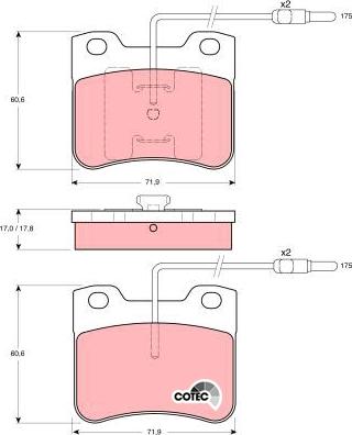 TRW GDB794 - Тормозные колодки, дисковые, комплект autospares.lv