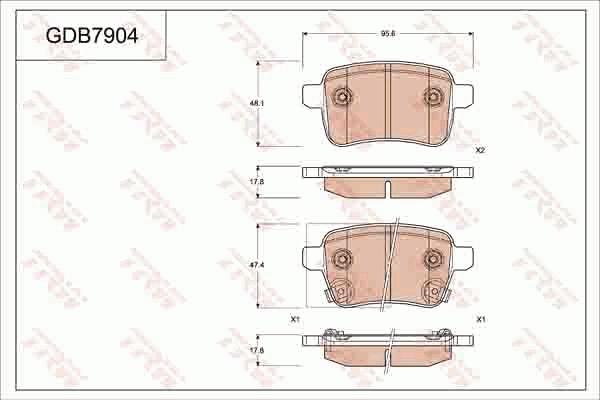 TRW GDB7904 - Тормозные колодки, дисковые, комплект autospares.lv