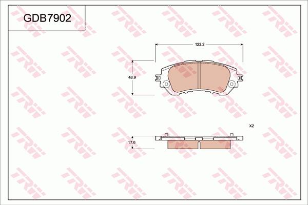 TRW GDB7902 - Тормозные колодки, дисковые, комплект autospares.lv