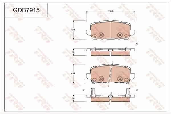 TRW GDB7915 - Тормозные колодки, дисковые, комплект autospares.lv