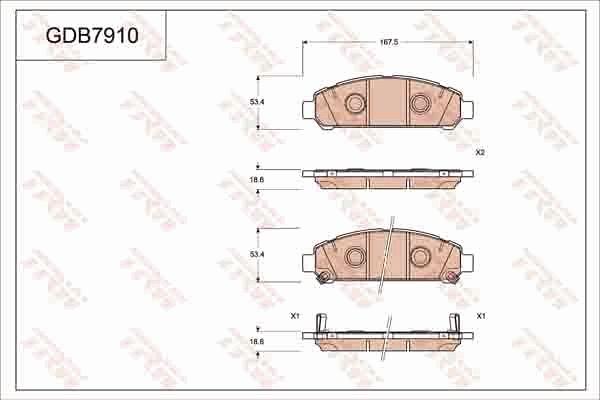 TRW GDB7910 - Тормозные колодки, дисковые, комплект autospares.lv