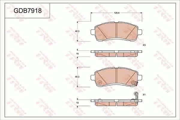 TRW GDB7918DT - Тормозные колодки, дисковые, комплект autospares.lv