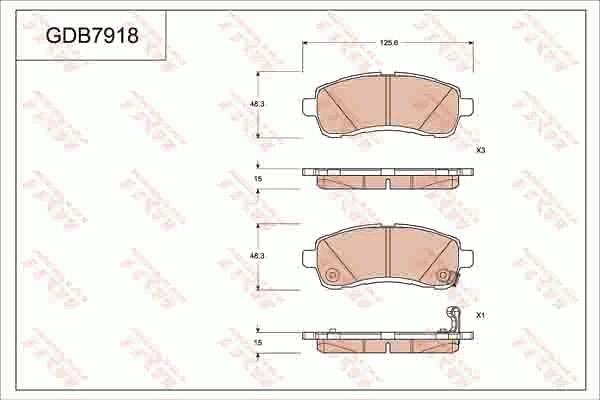 TRW GDB7918 - Тормозные колодки, дисковые, комплект autospares.lv