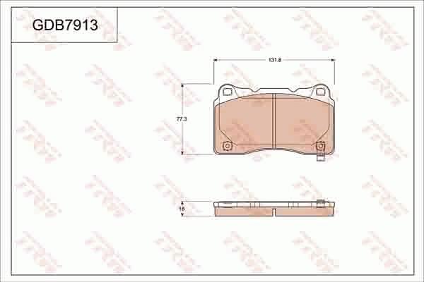 TRW GDB7913DT - Тормозные колодки, дисковые, комплект autospares.lv