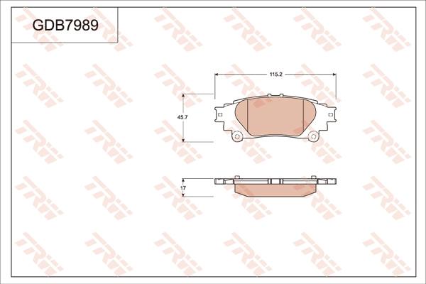 TRW GDB7989 - Тормозные колодки, дисковые, комплект autospares.lv