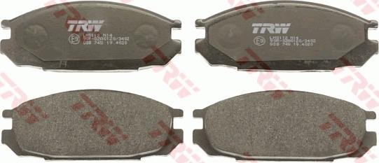 TRW GDB745 - Тормозные колодки, дисковые, комплект autospares.lv