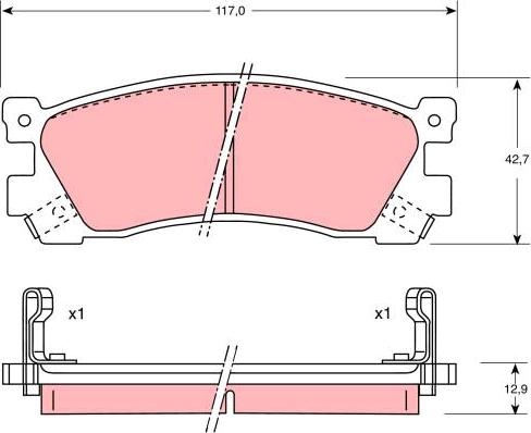 TRW GDB746 - Тормозные колодки, дисковые, комплект autospares.lv