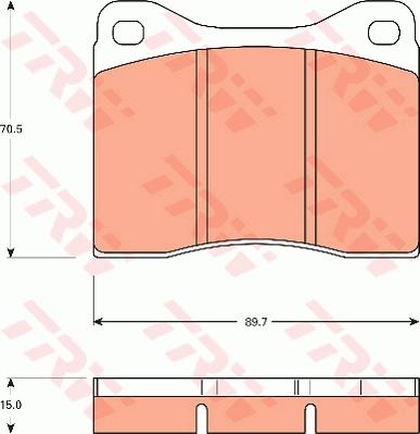 TRW GDB7551 - Тормозные колодки, дисковые, комплект autospares.lv