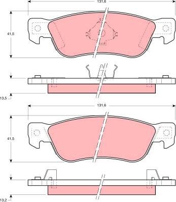 TRW GDB768 - Тормозные колодки, дисковые, комплект autospares.lv