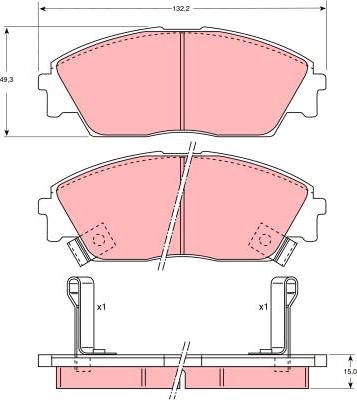 TRW GDB763DT - Тормозные колодки, дисковые, комплект autospares.lv