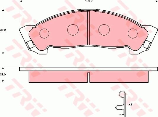 TRW GDB7087 - Тормозные колодки, дисковые, комплект autospares.lv