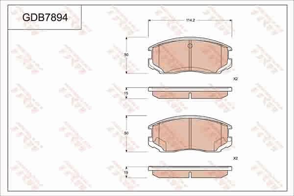 TRW GDB7894 - Тормозные колодки, дисковые, комплект autospares.lv