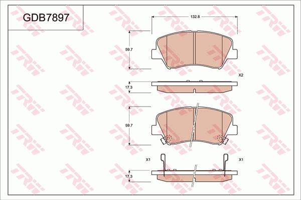 TRW GDB7897 - Тормозные колодки, дисковые, комплект autospares.lv