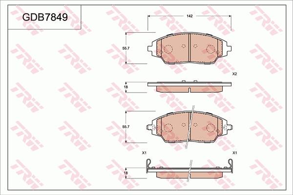 TRW GDB7849 - Тормозные колодки, дисковые, комплект autospares.lv