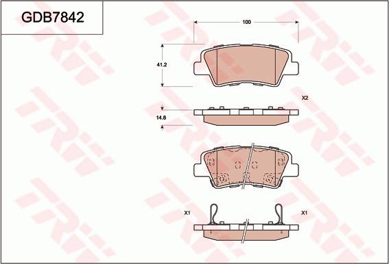 TRW GDB7842DT - Тормозные колодки, дисковые, комплект autospares.lv