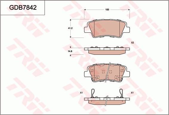 TRW GDB7842 - Тормозные колодки, дисковые, комплект autospares.lv