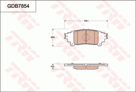 TRW GDB7854AT - Тормозные колодки, дисковые, комплект autospares.lv