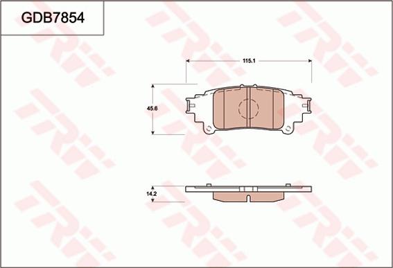 TRW GDB7854 - Тормозные колодки, дисковые, комплект autospares.lv