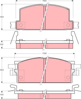 TRW GDB780 - Тормозные колодки, дисковые, комплект autospares.lv