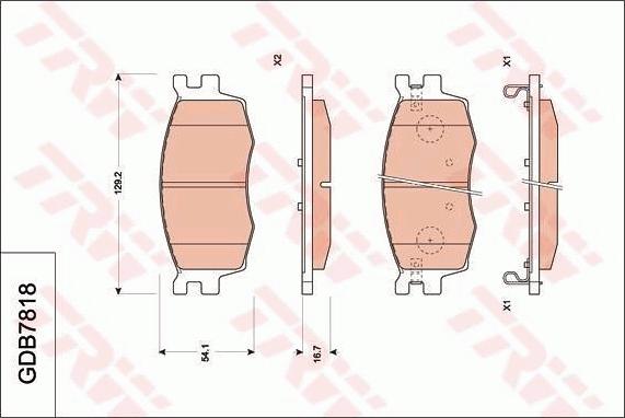 TRW GDB7818 - Тормозные колодки, дисковые, комплект autospares.lv