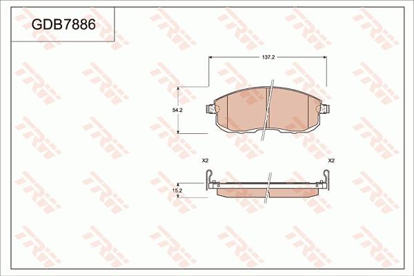 TRW GDB7886 - Тормозные колодки, дисковые, комплект autospares.lv