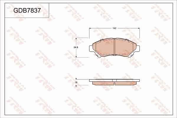 TRW GDB7837 - Тормозные колодки, дисковые, комплект autospares.lv