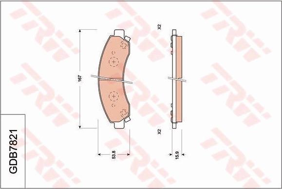 TRW GDB7821 - Тормозные колодки, дисковые, комплект autospares.lv