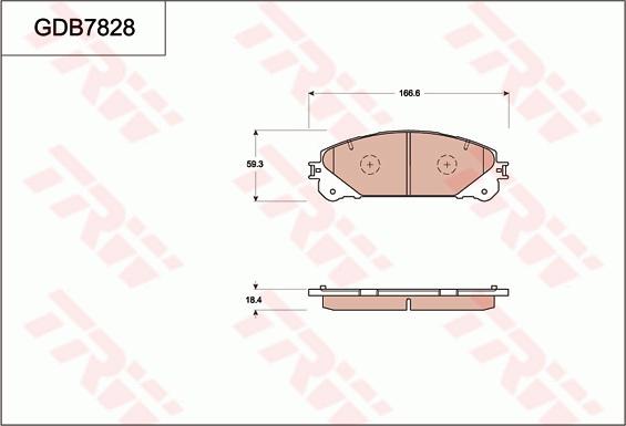 TRW GDB7828AT - Тормозные колодки, дисковые, комплект autospares.lv