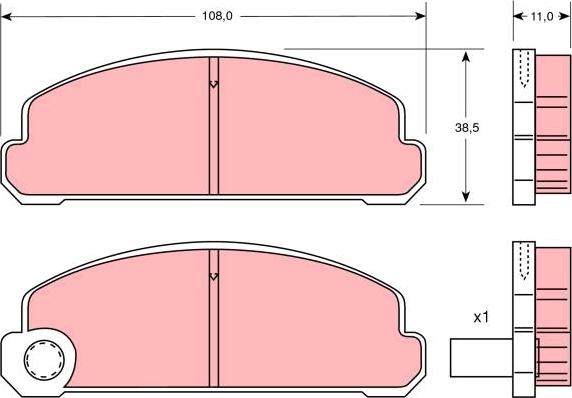 TRW GDB734 - Тормозные колодки, дисковые, комплект autospares.lv