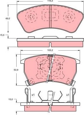 TRW GDB735 - Тормозные колодки, дисковые, комплект autospares.lv