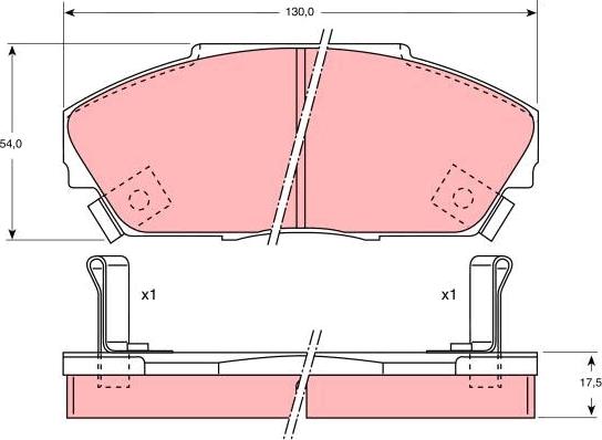 TRW GDB733 - Тормозные колодки, дисковые, комплект autospares.lv