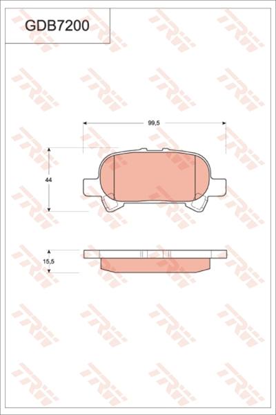 TRW GDB7200 - Тормозные колодки, дисковые, комплект autospares.lv