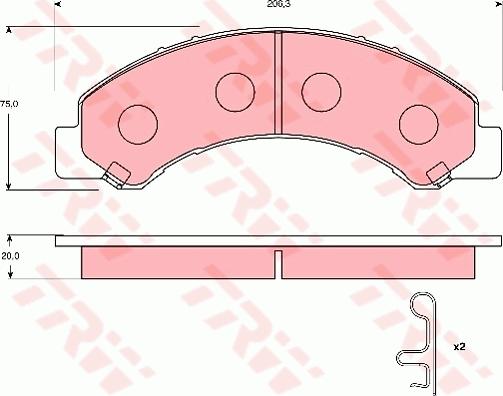 TRW GDB7233 - Тормозные колодки, дисковые, комплект autospares.lv