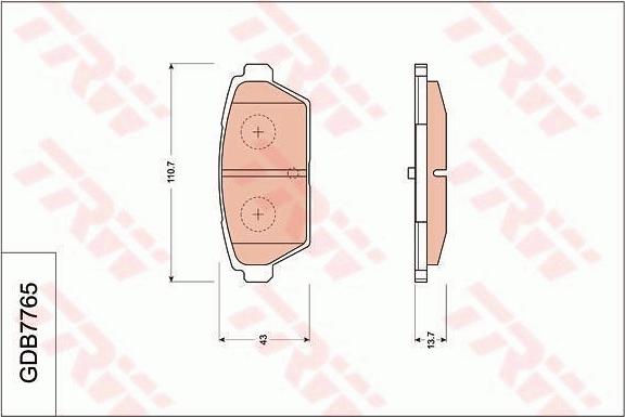 TRW GDB7765 - Тормозные колодки, дисковые, комплект autospares.lv