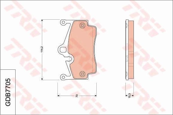 TRW GDB7705 - Тормозные колодки, дисковые, комплект autospares.lv