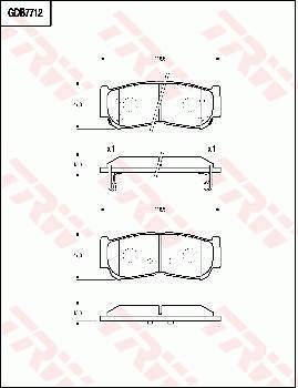 TRW GDB7712 - Тормозные колодки, дисковые, комплект autospares.lv