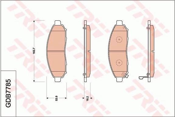 TRW GDB7785 - Тормозные колодки, дисковые, комплект autospares.lv