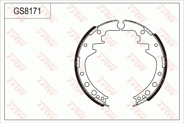 TRW GS8171 - Комплект тормозных колодок, барабанные autospares.lv