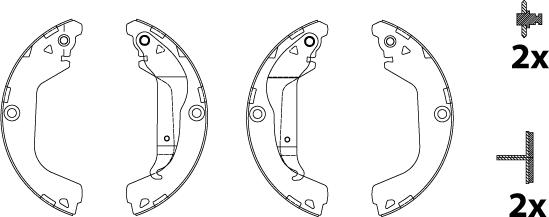 TRW GS8828 - Комплект тормозных колодок, барабанные autospares.lv