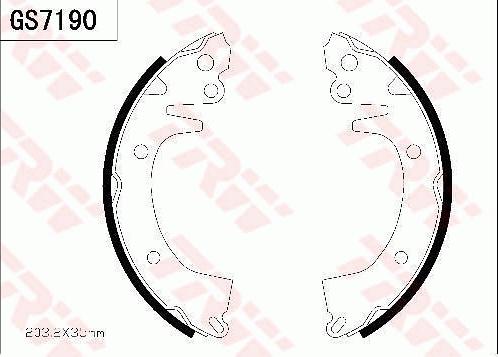 TRW GS7190 - Комплект тормозных колодок, барабанные autospares.lv