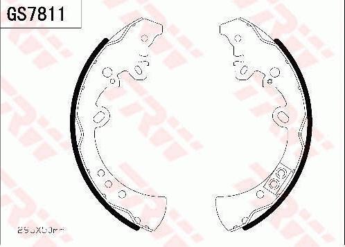 TRW GS7811 - Комплект тормозных колодок, барабанные autospares.lv