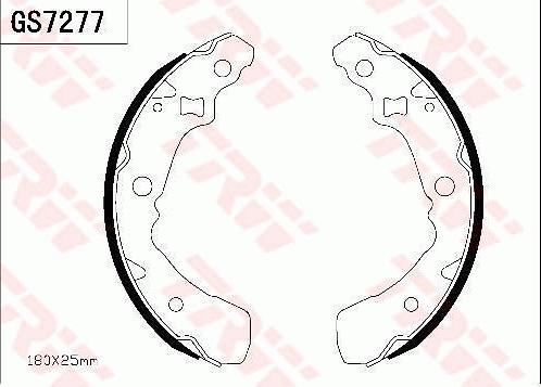 TRW GS7277 - Комплект тормозных колодок, барабанные autospares.lv