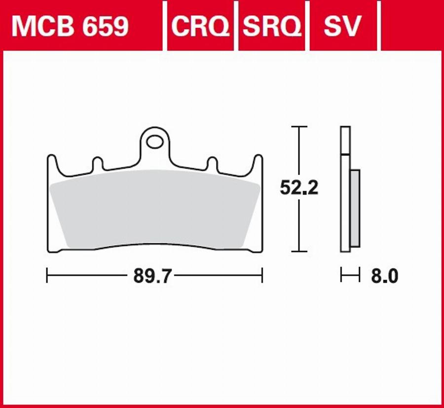 TRW MCB659 - Тормозные колодки, дисковые, комплект autospares.lv