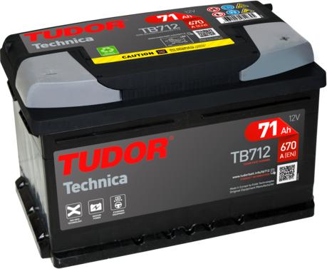 Tudor TB712 - Стартерная аккумуляторная батарея, АКБ autospares.lv