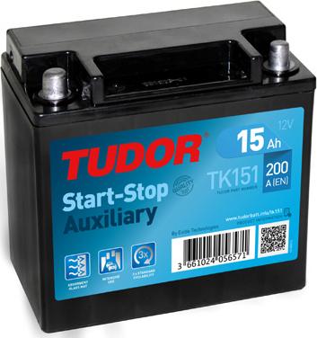 Tudor TK151 - Стартерная аккумуляторная батарея, АКБ autospares.lv