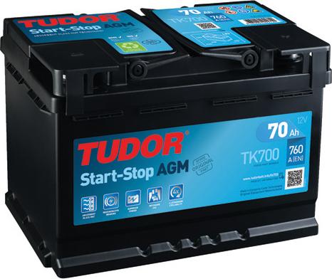 Tudor TK700 - Стартерная аккумуляторная батарея, АКБ autospares.lv