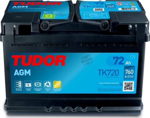 Tudor TK720 - Стартерная аккумуляторная батарея, АКБ autospares.lv