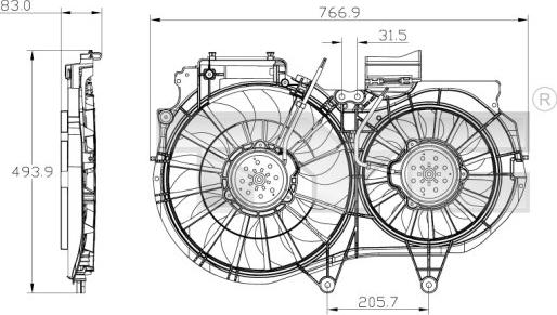 TYC 802-0053 - Вентилятор, охлаждение двигателя autospares.lv