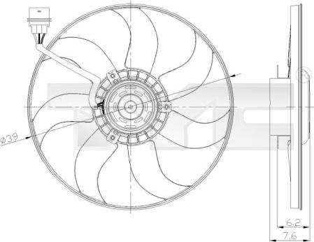 TYC 837-0036 - Вентилятор, охлаждение двигателя autospares.lv